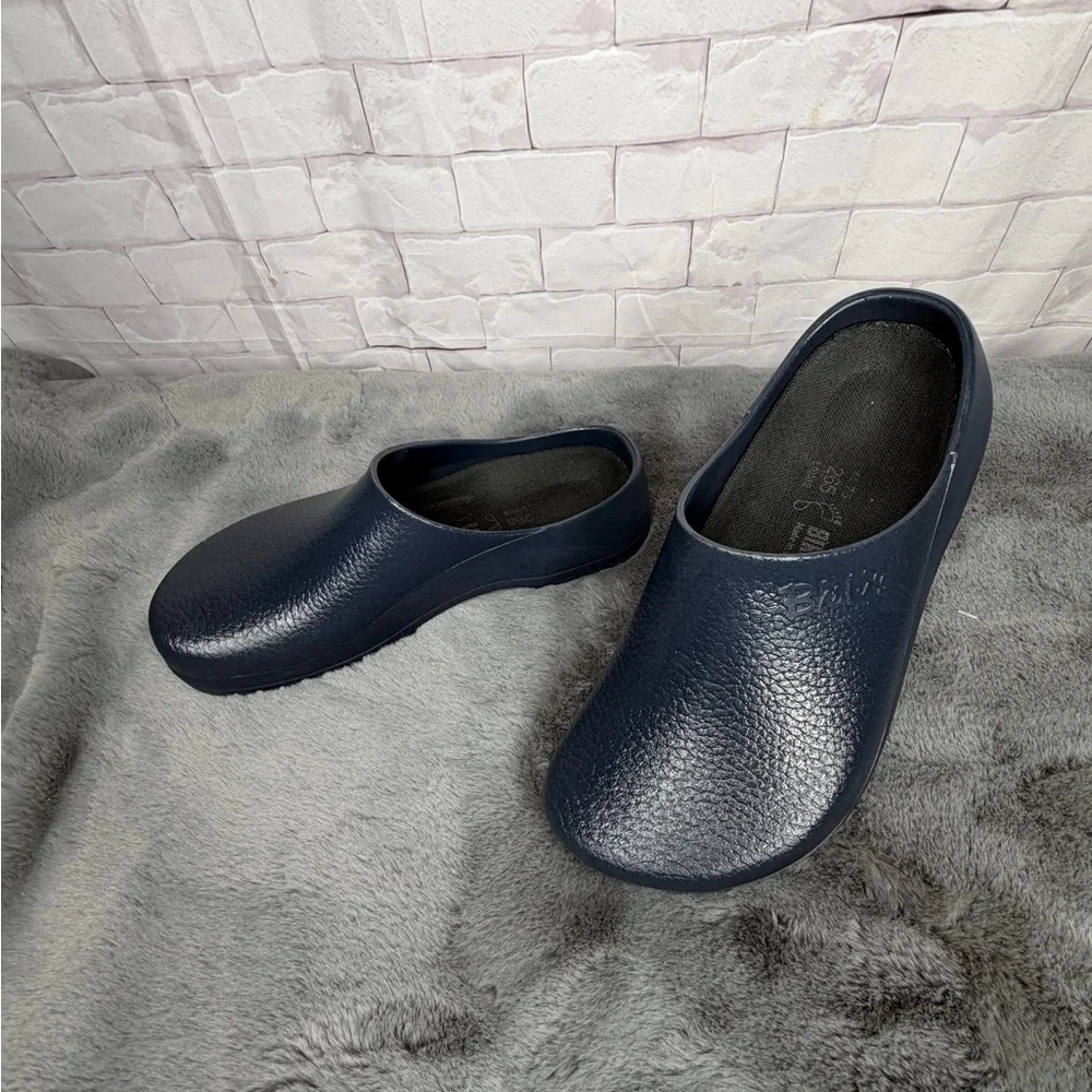 Birkenstock Navy Blue Slip-On Clogs - Picture 2 of 6